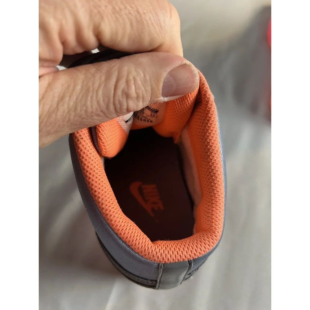 Nike‎ Court Borough Mid GS Youth 7Y Gray Orange High Top Sneakers